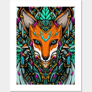 Vivid Royal Ancient Celtic Fox Posters and Art